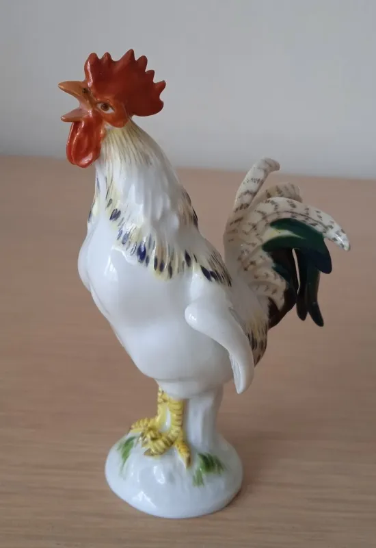 Porcelánová soška kohout Meissen